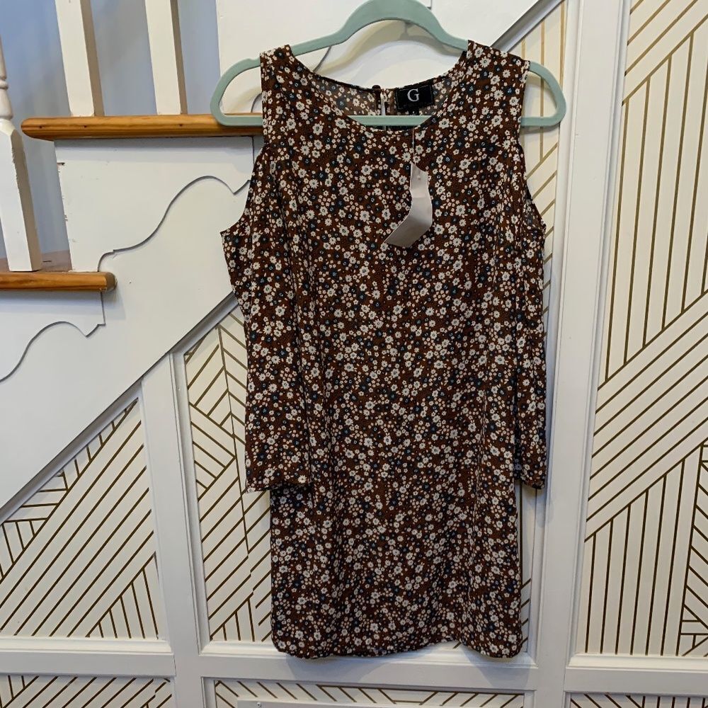 G By Giuliana Cold Shoulder Floral Dress NWT
